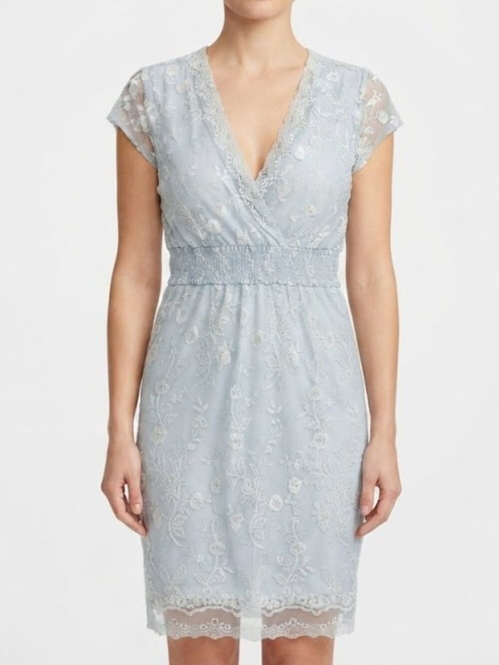 Lace V-Neck Midi Dress